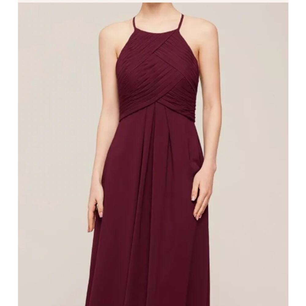 AW BRIDAL 16 2X plus burgundy Aderes bridesmaid formal party maxi dress NEW B135